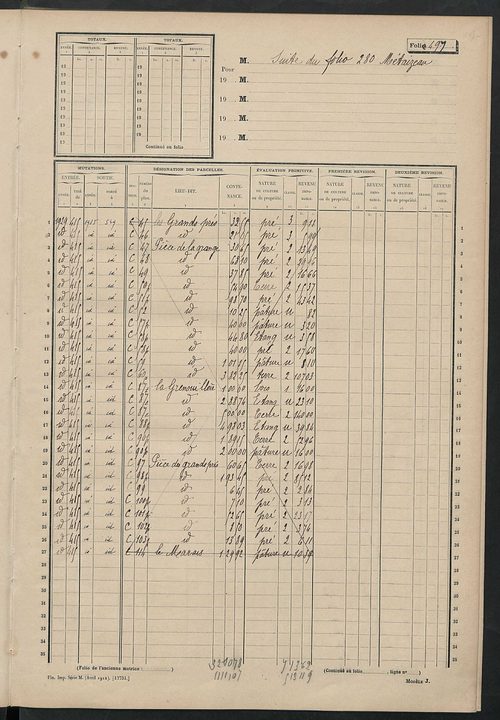 Matrice des propriétés non bâties, fol. 493 à 570.