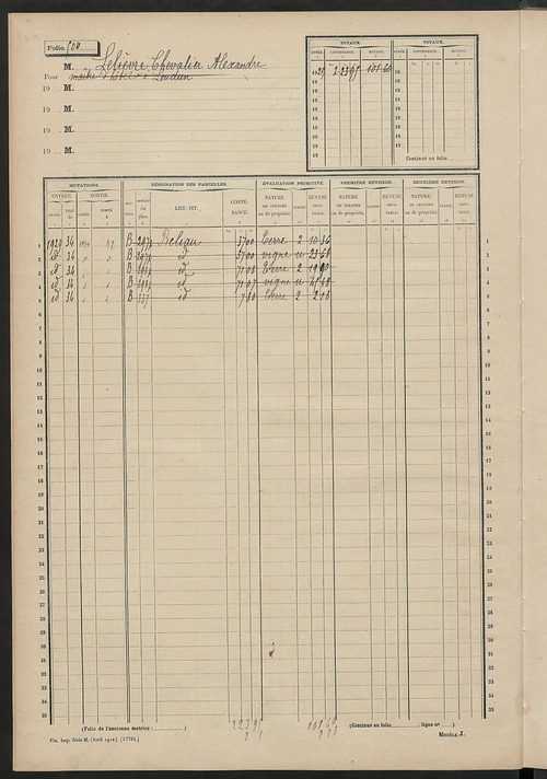 Matrice des propriétés non bâties, fol. 493 à 570.
