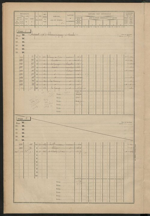 Matrice des propriétés bâties ; récapitulation ; table alphabétique des propriétaires.