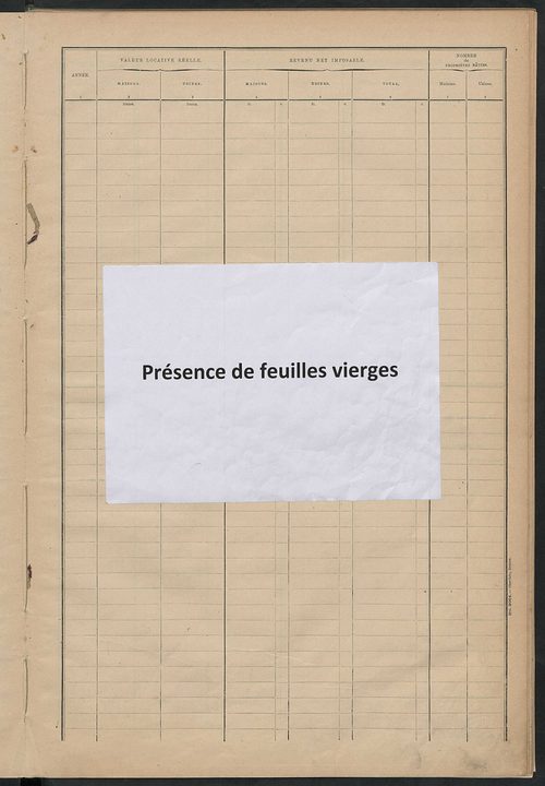Matrice des propriétés bâties ; récapitulation ; table alphabétique des propriétaires.