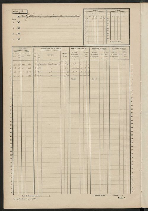 Matrice des propriétés non bâties, fol. 493 à 570.