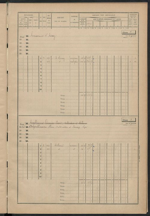 Matrice des propriétés bâties ; récapitulation ; table alphabétique des propriétaires.