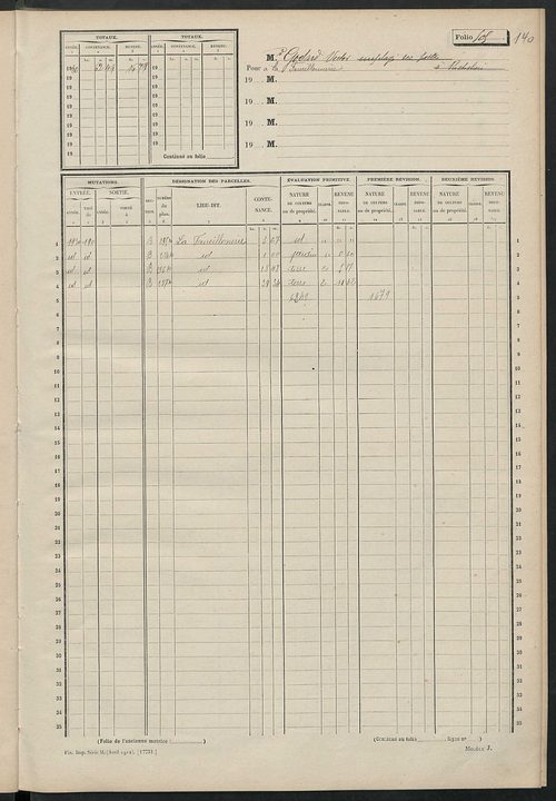 Matrice des propriétés non bâties, fol. 493 à 570.