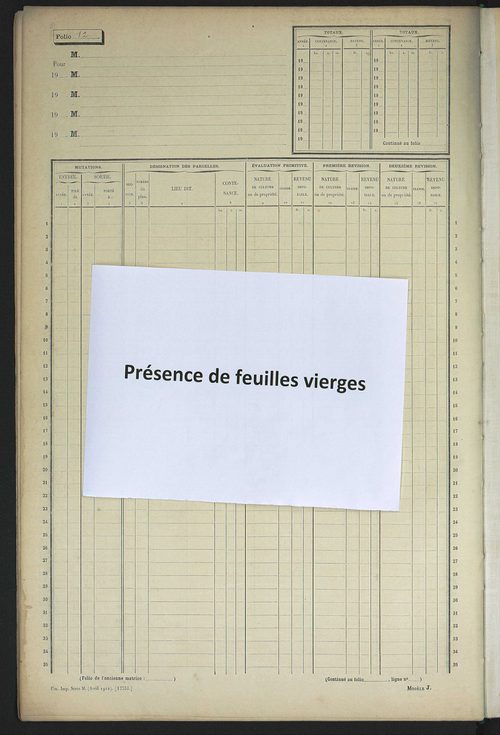 Matrice des propriétés non bâties, fol. 1 à 599.