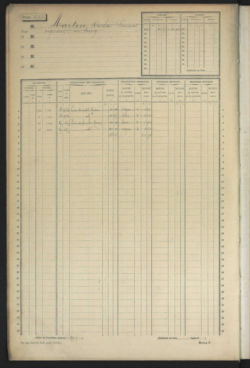 Matrice des propriétés non bâties, fol. 1192 à 1791.