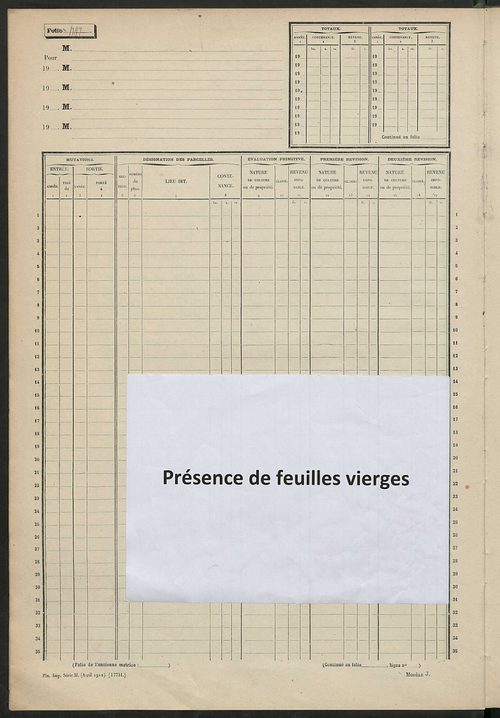 Matrice des propriétés non bâties, fol. 1792 à 2295.