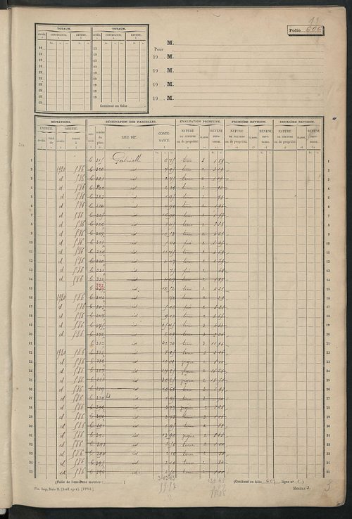 Matrice des propriétés non bâties, fol. 600 à 1191.