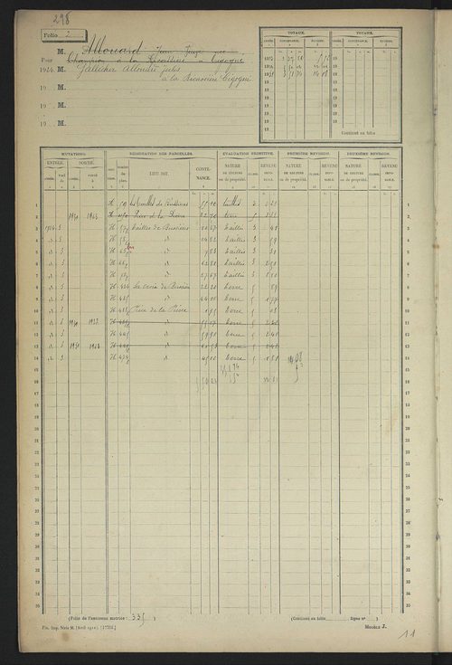 Matrice des propriétés non bâties, fol. 1 à 599.