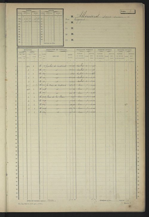 Matrice des propriétés non bâties, fol. 1 à 599.