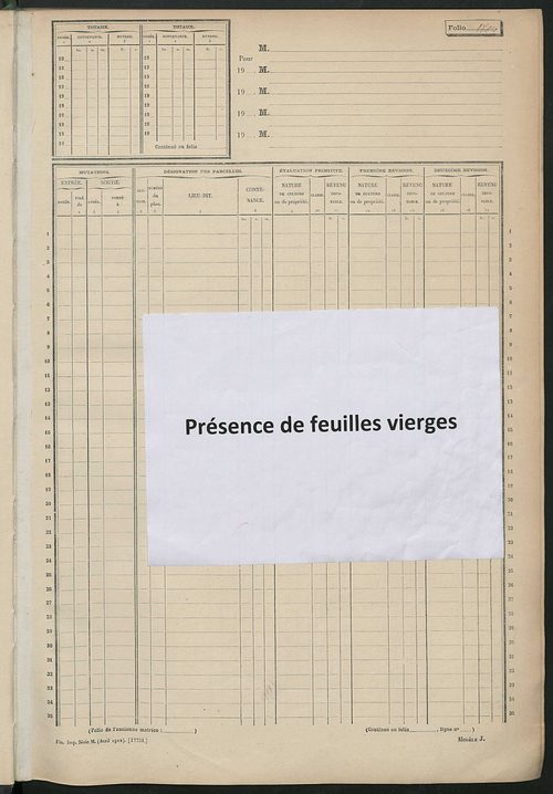 Matrice des propriétés non bâties, fol. 1792 à 2295.
