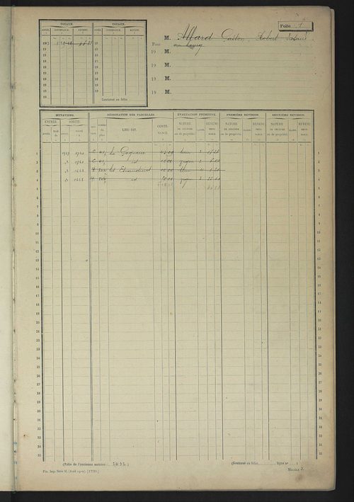 Matrice des propriétés non bâties, fol. 1 à 599.