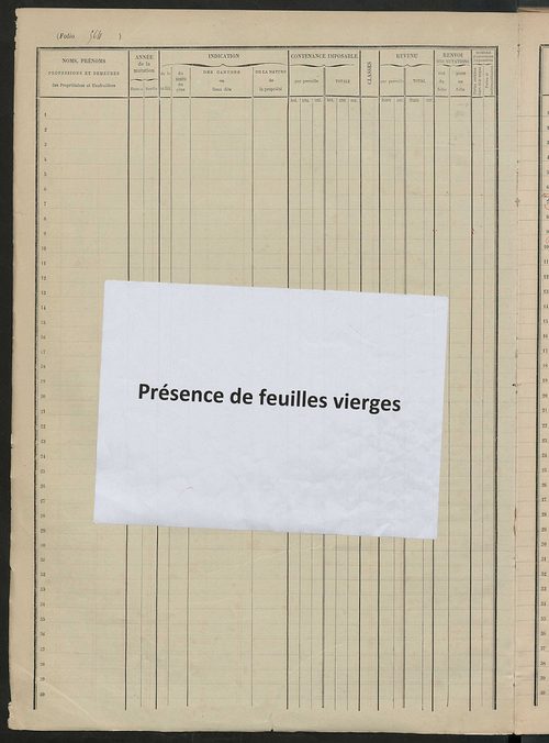 Matrice des propriétés foncières, fol. 561 à 694.