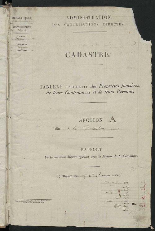 Etats de sections.