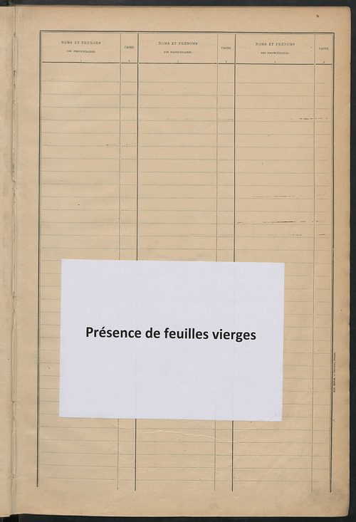 Matrice des propriétés bâties ; récapitulation ; table alphabétique des propriétaires.