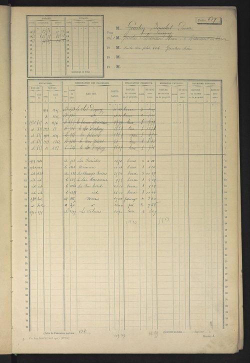 Matrice des propriétés non bâties, fol. 601 à 1198.