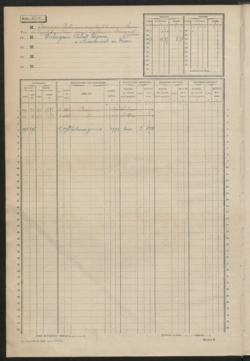 Matrice des propriétés non bâties, fol. 1199 à 1798.