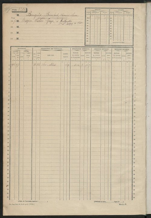 Matrice des propriétés non bâties, fol. 1199 à 1798.