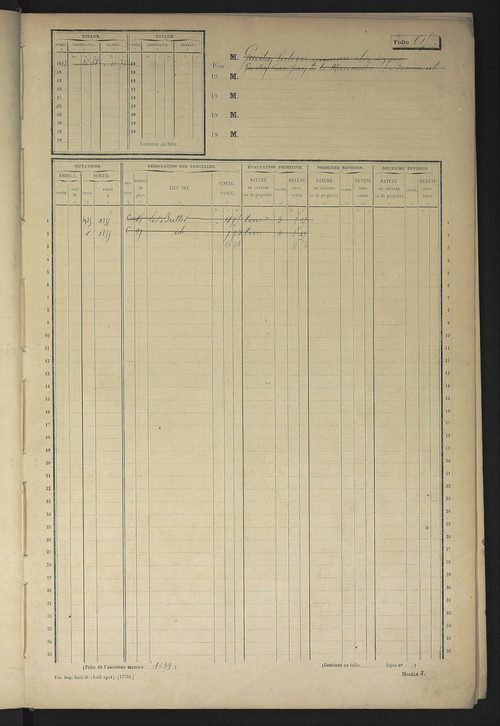 Matrice des propriétés non bâties, fol. 601 à 1198.