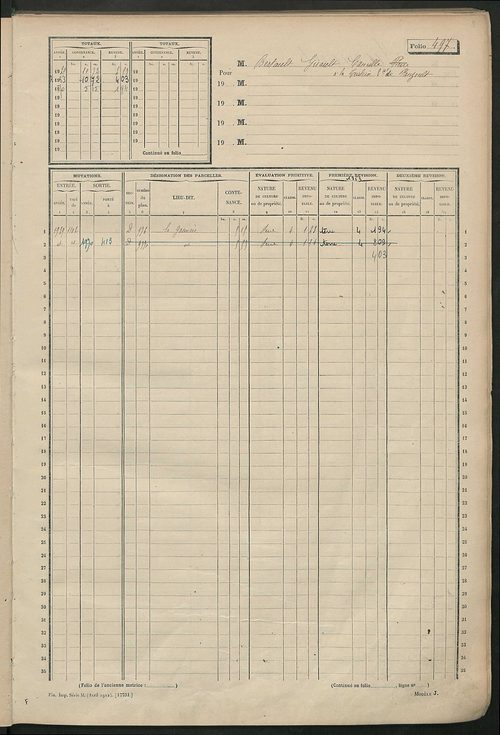 Matrice des propriétés non bâties, fol. 489 à 1084.