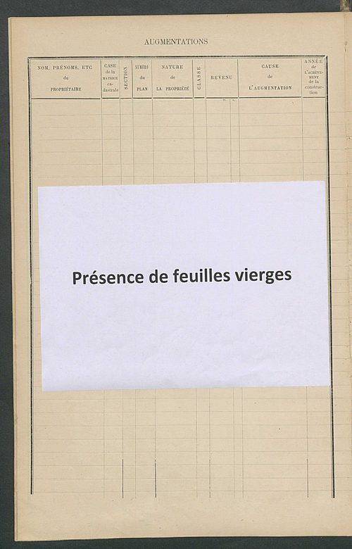 Matrice des propriétés bâties ; augmentations et diminutions, 1883-1891 ; séparation des revenus cadastraux afférents, pour l'année 1882, aux propriétés bâties et non bâties (état-balance) ; table alphabétique des propriétaires.
