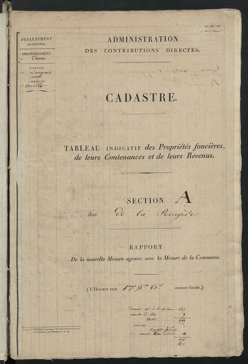 Etats de sections.
