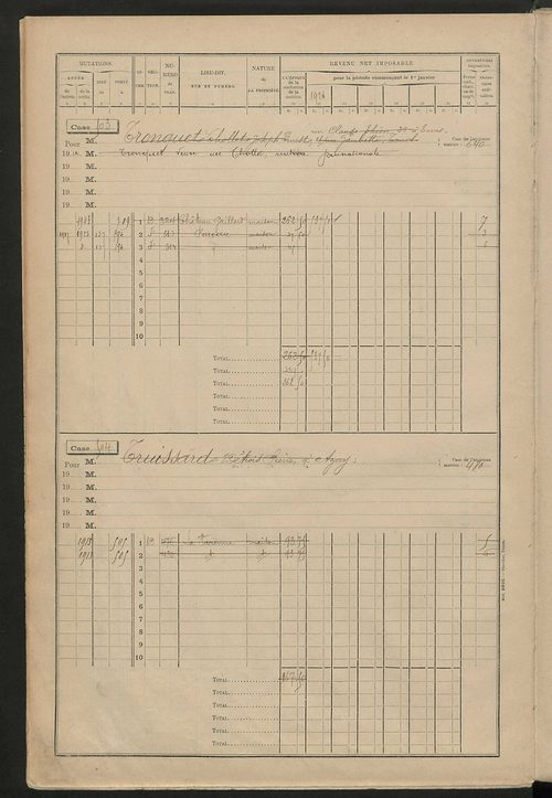 Matrice des propriétés bâties, cases 473 à 1023.