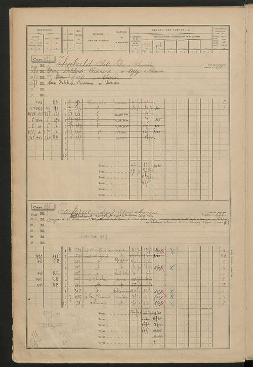 Matrice des propriétés bâties, cases 473 à 1023.