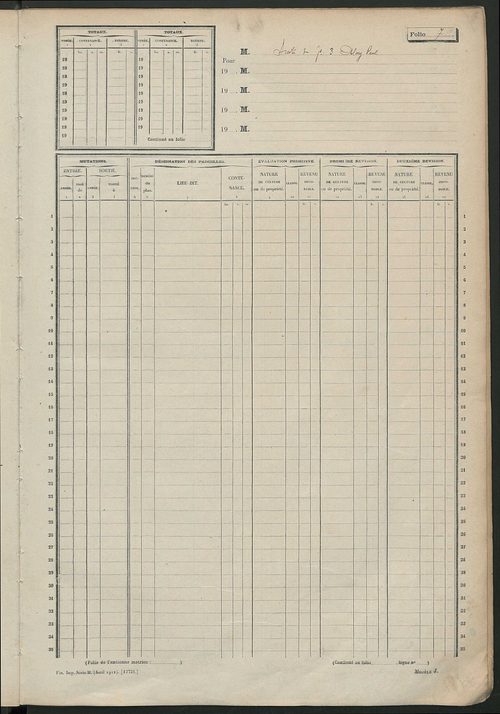Matrice des propriétés non bâties, fol. 1 à 600.