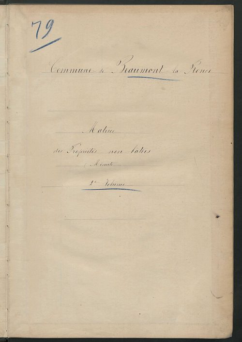 Matrice des propriétés non bâties, fol. 493 à 732.