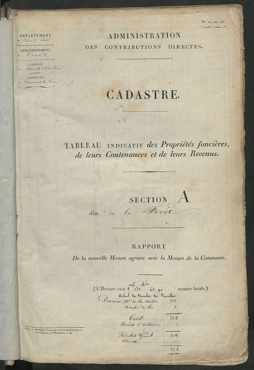 Etats de sections.