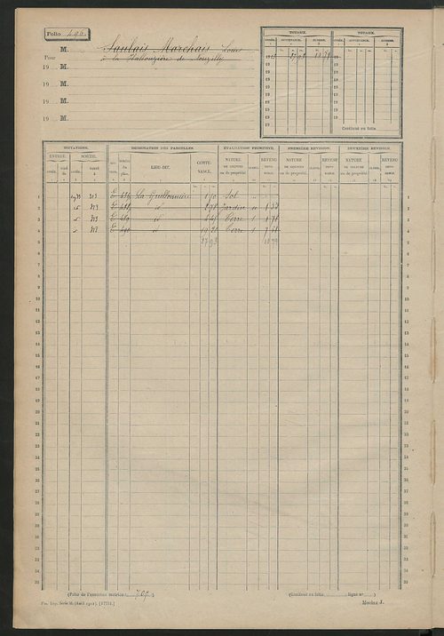 Matrice des propriétés non bâties, fol. 493 à 732.