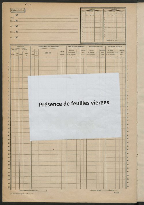 Matrice des propriétés non bâties, fol. 601 à 1200.
