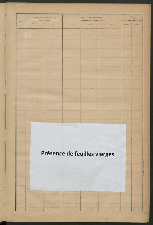 Matrice des propriétés bâties ; récapitulation ; table alphabétique des propriétaires.