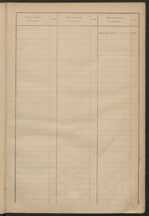 Matrice des propriétés bâties ; récapitulation ; table alphabétique des propriétaires.