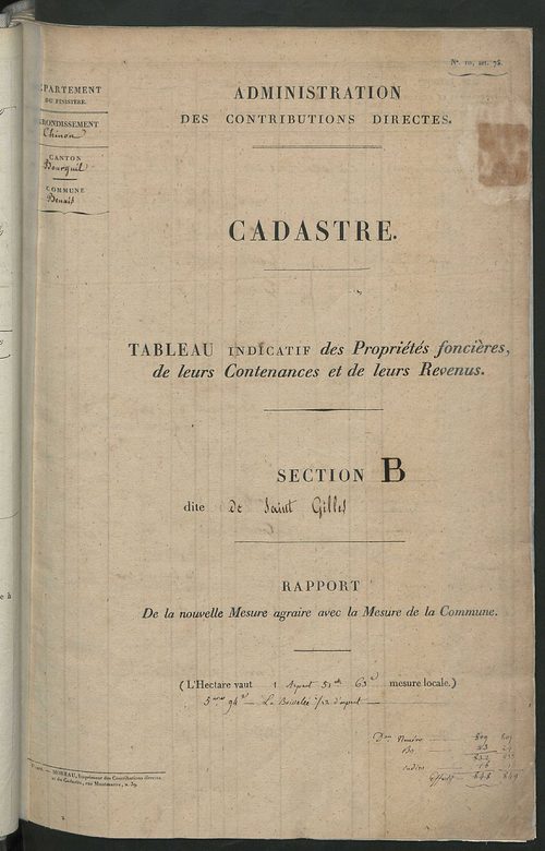 Etats de sections.