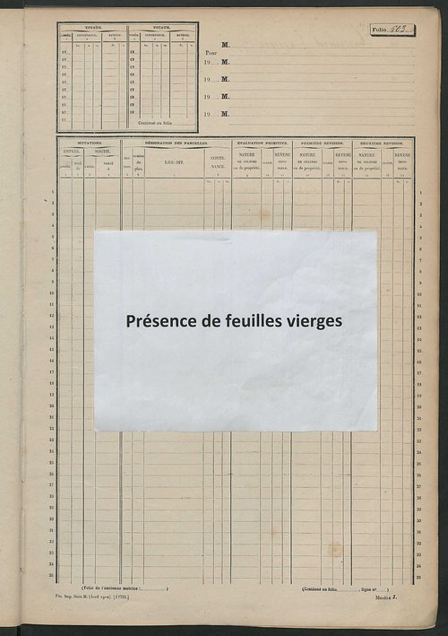 Matrice des propriétés non bâties, fol. 601 à 1200.