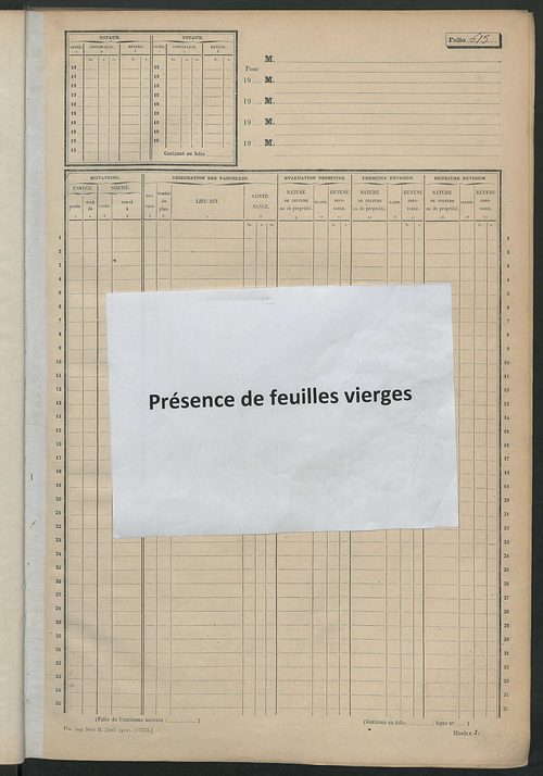 Matrice des propriétés non bâties, fol. 601 à 1200.