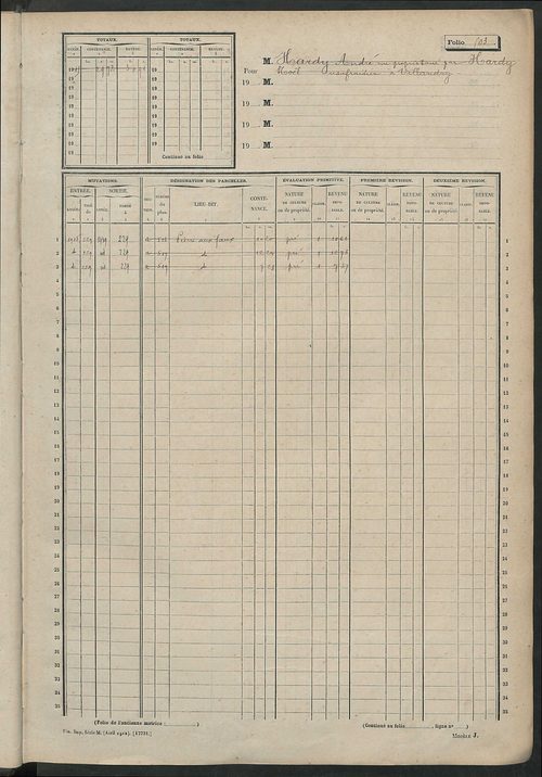 Matrice des propriétés non bâties, fol. 489 à 664.