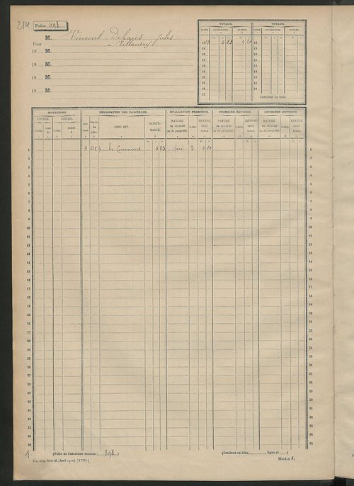 Matrice des propriétés non bâties, fol. 489 à 664.