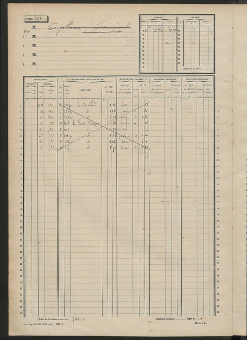 Matrice des propriétés non bâties, fol. 489 à 664.