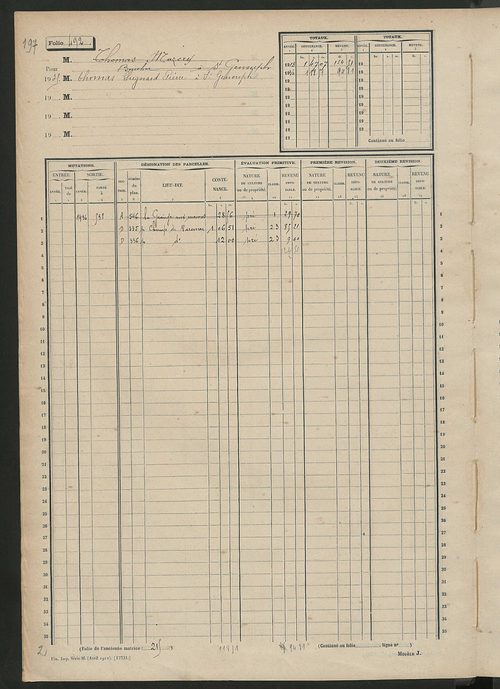 Matrice des propriétés non bâties, fol. 489 à 664.