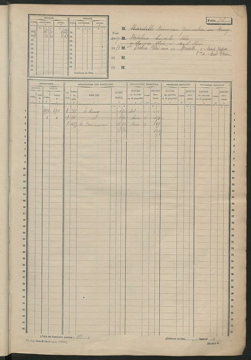 Matrice des propriétés non bâties, fol. 501 à 1000.