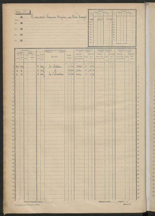Matrice des propriétés non bâties, fol. 501 à 1000.