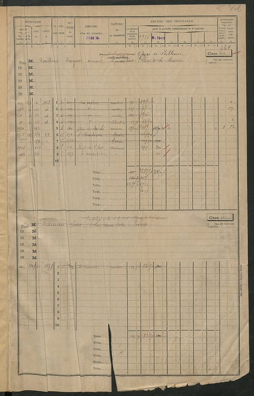 Matrice des propriétés bâties, cases 801 à 1587.