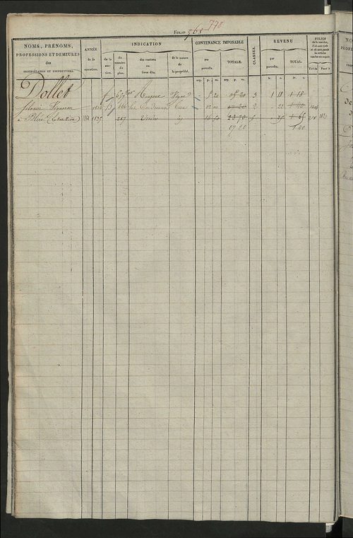 Matrice des propriétés foncières, fol. 545 à 1094.