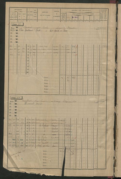 Matrice des propriétés bâties, cases 801 à 1587.