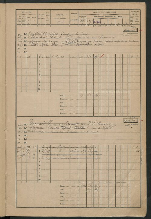Matrice des propriétés bâties, cases 801 à 1587.