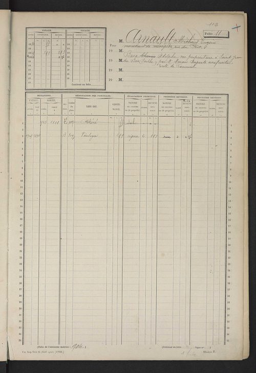 Matrice des propriétés non bâties, fol. 1 à 600.