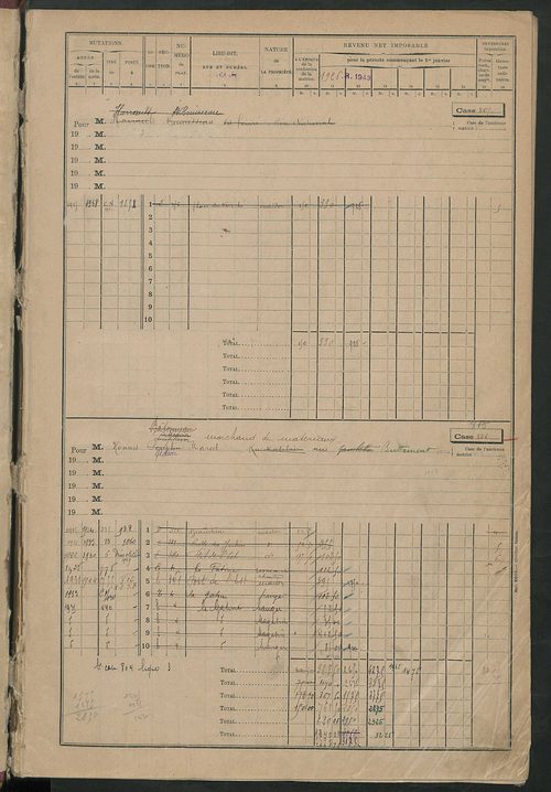 Matrice des propriétés bâties, cases 801 à 1587.