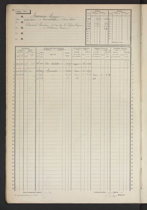 Matrice des propriétés non bâties, fol. 2401 à 2900.